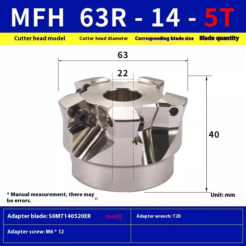 6018 High Feed Milling Cutterhead MFH100R-14-7T 5-Axis 14R63 Surface Milling Cutterhead with SOMT140520 Inserts Shandong Denso Pricision Tools Co.,Ltd.